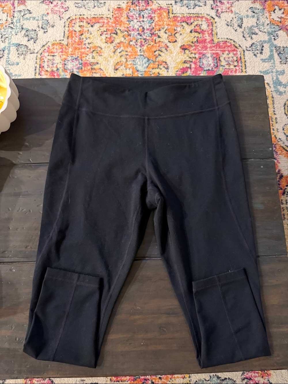 Black Capri Leggings with Side Pockets